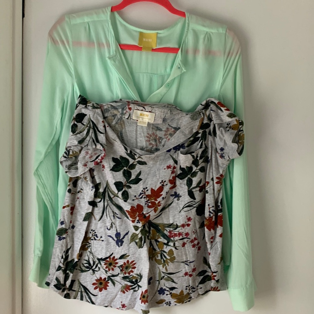 Anthropologie - Maeve Tops lot x 2 - sz 4 & M